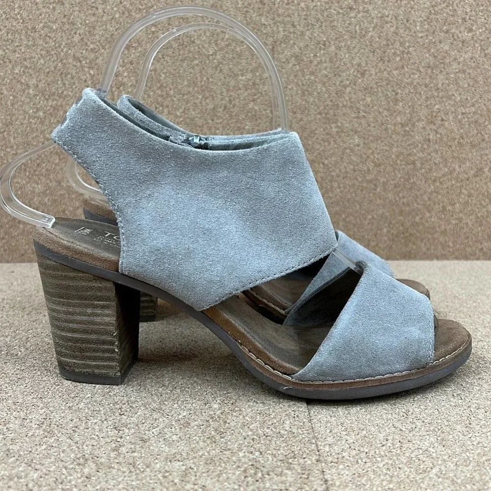 Toms Majorca Cutout Side Zip Slingback Heel Size 6.5 10009813